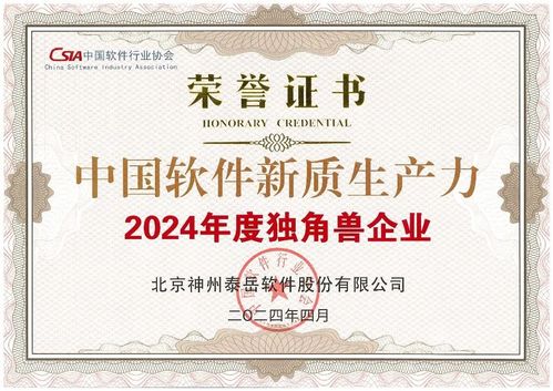 神州泰岳獲評首批“中國軟件新質生產力示范企業(yè)”，引領軟件服務創(chuàng)新浪潮